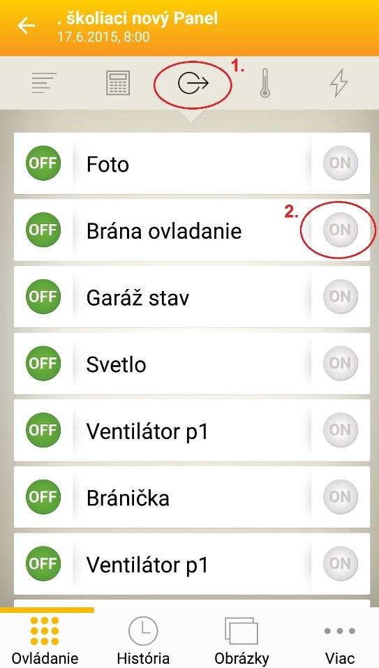 pri príslušnej voľbe (text si nastavíte podľa svojich