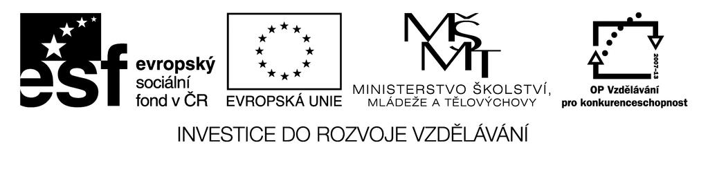 Výzkum realizovaný v rámci této diplomové práce byl finančně podpořen projektem CZ.1.07/2.3.00/20.