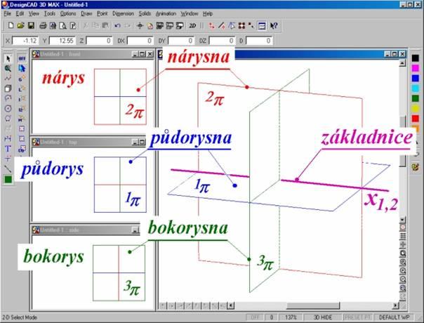 Cvičení 1 Prostředí DesigCAD, hranové modelování, křivky, operace s nimi 1 Prostředí DesignCAD Obrázek 1: Popis prostředí DesignCAD Systém nastavujeme z menu volbou Options/Options.