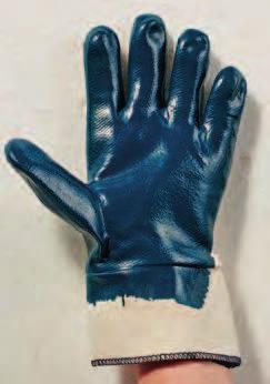 Antystatyczne rękawice szyte z bawełnianej dzianiny, częściowo (3/4) powlekane nitrylem (warstwa antypoślizgowa) z szerokim