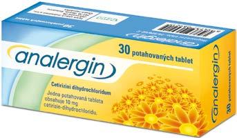 Analergin 30 tablet Přípravek proti alergiím, ke zmírnění nosních a očních příznaků sezónní a celoroční alergické rýmy, ke zmírnění