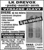 000 Sk/m. Nám. SNP - 2i. zar., 50 m 2, 6.p./10.p., zrek., vyb. kuch. 17.000 Sk/m. Blumentálska - 2i. nez., 70 m 2, 4.p./6.p., loggia, vyb. kuch., zrek. 700 EUR/m. Hečková - 2,5i. zar., 60 m 2, rek.