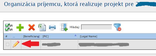 2. Vyberte partnera, ktorého údaje chcete upraviť. Kliknite na ikonu ceruzky Upraviť. 3. Vľavo hore ešte raz kliknite na ikonku ceruzky Upraviť. 4.