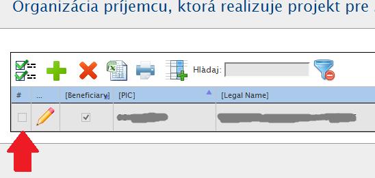 Označte políčko vedľa partnera, ktorého chcete odstrániť. 3. Kliknite na ikonku x. Zobrazí sa správa Ste si istý, že chcete vymazať vybranú položku?