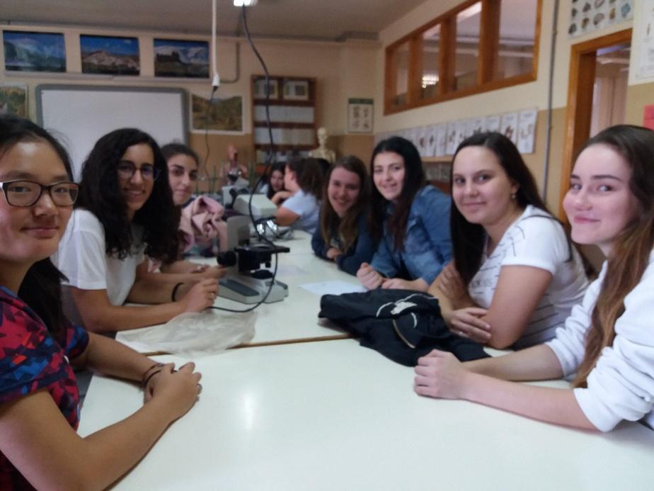 BS V laboratóriu biológie sa učíme pracovať s mikroskopmi. Výmenný pobyt v Granade bol skvelý.