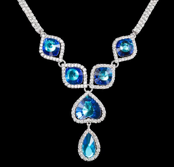 CRYSTAL FANTASY BEATRICE 2998 46 Bermuda Blue Necklace W: 80