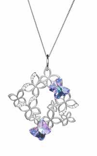 MY FASHION BUTTERFLY HARMONY 6057 43 Vitrail Light Pendant Ag 925/Rh W: 38 mm, H: 45 mm, L: 45