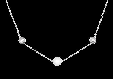 SILVER ELEGANCE MOONLIGHT DEW 5202 00 White Necklace Ag 925/Rh L: 38 cm L: 15.0" Weight (Ag): 4.