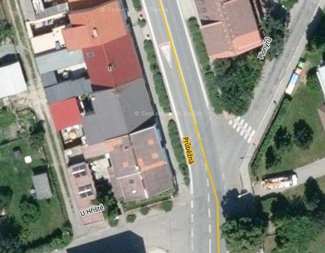 Poloha sčítací brány (sčítací bod S9) Měřicí bod MB1 Obrázek 42: schéma měření hluku