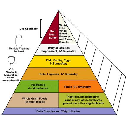 Pyramída zdravej stravy Inovované prístupy. -Bázu tvoria komplexné Sacharidy a rastlinné Olejeako zdroj E (celozrnné produkty a zdravé tuky!, PU+MU) -2.st-- zelenina a ovocie -3st.