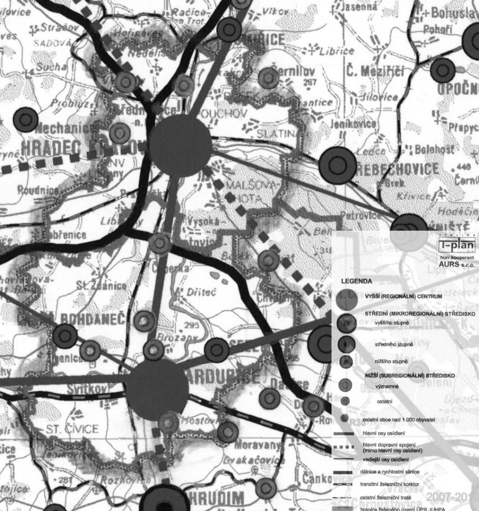 (lesy, vodní plochy), poloha v koridoru regionální železniční a silniční dopravy s dobrou dostupností jádrových měst. 213 Obr. 13.