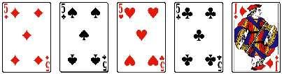 . Postupka v barvě (Straight flush) Postupka (pět po sobě následujících karet) sestavená v jediné barvě. V případě rovnosti kombinací vyhrává postupka zakončená vyšší kartou.