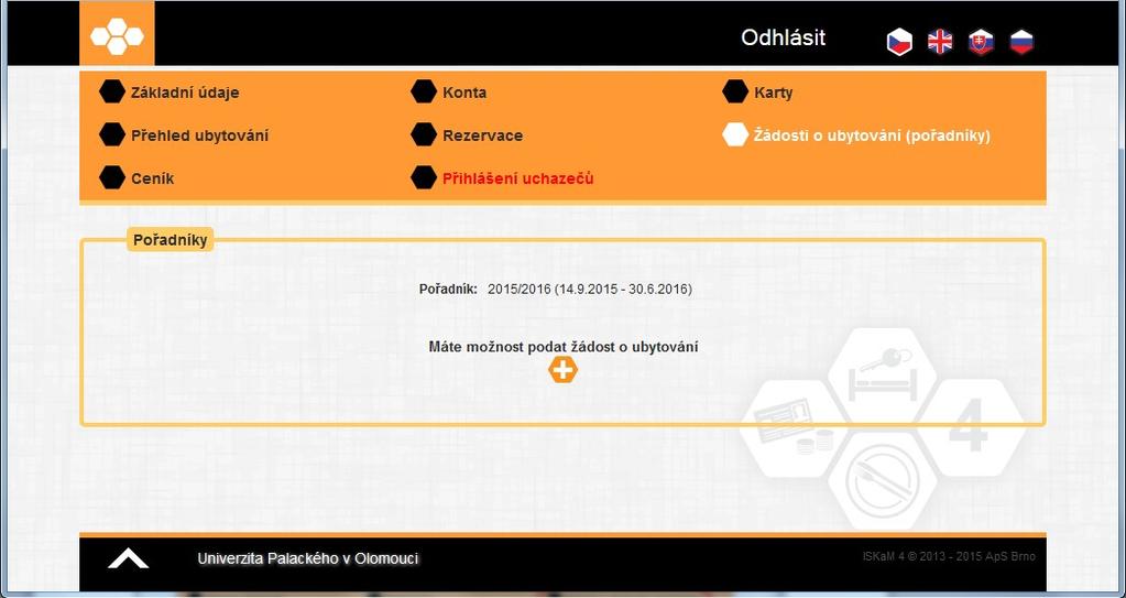 3. Po přihlášení zvolte položku žádosti o