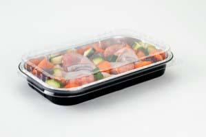 Ready2Cook DeliLine - Aluminiové misky Obdåžniková rada pre tepelné zavarenie alebo plastové zaklapávacie vieèko Jedná sa o najväèšiu a najviac flexibilnú radu, ktorá je vhodná na stohovanie, ¾ahká
