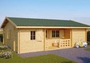 Vnější rozměry: 516 cm x 820 cm +192 cm veranda Vnitřní rozměry: 487 cm x 791 cm +192 cm veranda 66 mm, také ve variantě 44 a 44+ 220 cm Hřebenová výška: 280 cm