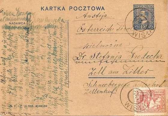 razítkem WEICHSEL/WISŁA s datem 8.8.1906.