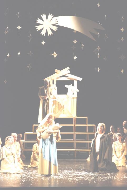 Hrají: Marie: Josef: Anna, matka Marie: Anna, prorokyně: Archanděl Gabriel, Anděl: Simeon: Herodes, Kovář: Pokušitel: Kleofáš: Agabus, Bartoň: Kašpar, Krčmář: Melichar, Rabín: Baltazar: 1.kupec: 2.