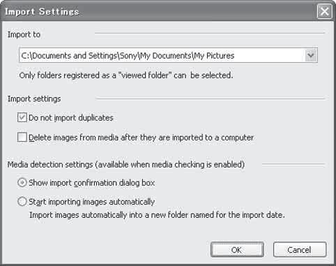 ..) a poté specifikujte složku se snímky k importu a registrujte tak složku jako Viewed folder. Zaregistrují se také snímky ve všech podadresářích Viewed folders.