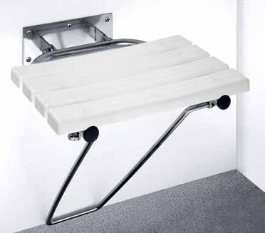 HELP Sklopné sprchové sedátko Reversible shower seat Klappsitz für Dusche Откидное сиденье для душа, нержавейка, пластик Materiál / Material / Material / Материал:
