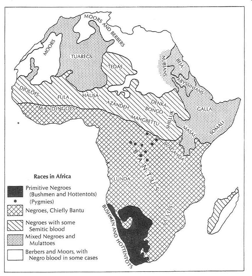 Rasy v rámci Afriky Pôvodní negroidi - Bušmeni (Krováci) - Hotentóti - Pygmejovia
