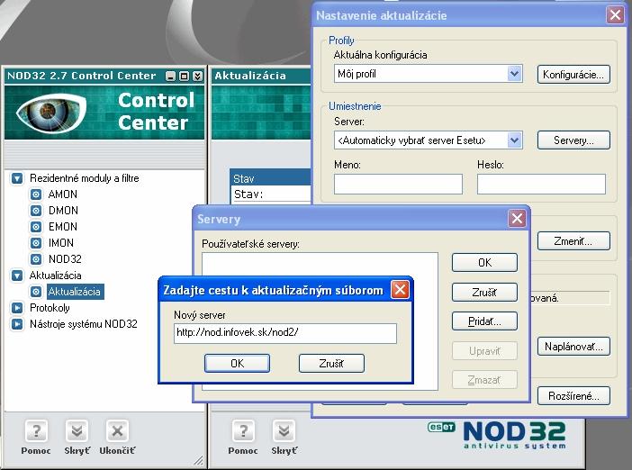 Nový server zadajte túto adresu: http://nod.infovek.sk/nod2/!