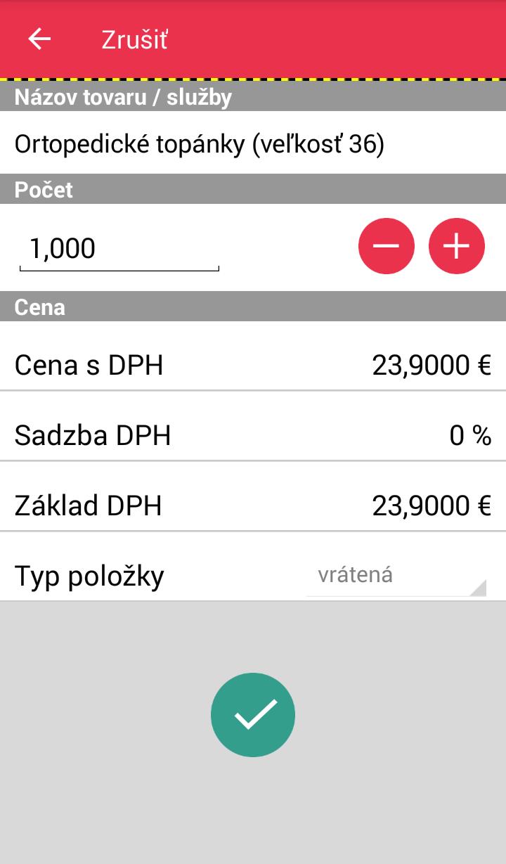 Strana 49 / 93 Obrázok 32: Editovanie vrátenej položky a náhľad dokladu s už editovanou položkou V prípade, ak neexistuje žiadny doklad alebo nechceme žiadnu z nájdených položiek vložiť