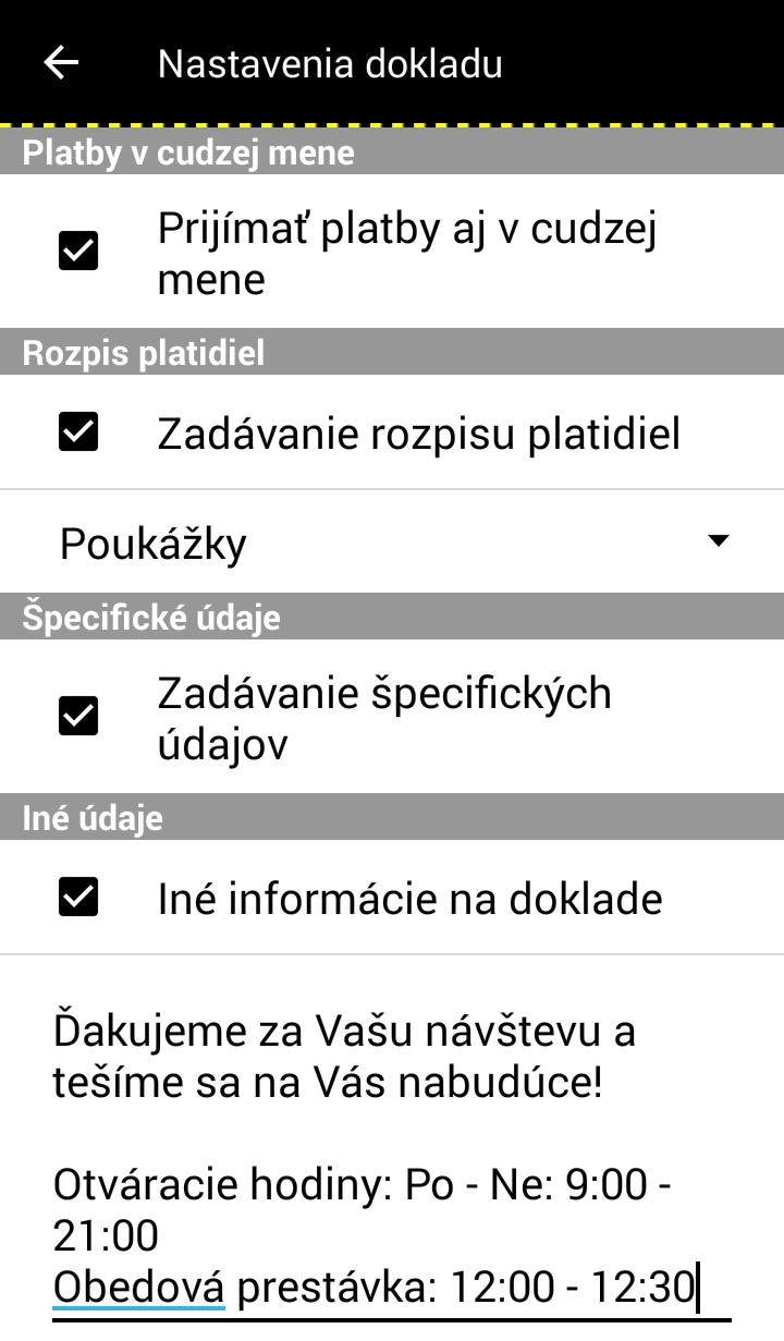 Strana 80 / 93 o ak podnikateľ zaklikne príznak, možnosť zadávania informácií na doklad sa aktivuje.