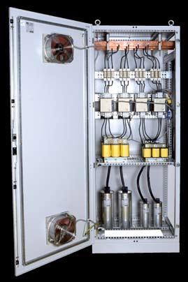 Construction Capacitor banks are constructed in steel plate cabinets (vertical construction mounted type by smaller power ranges).