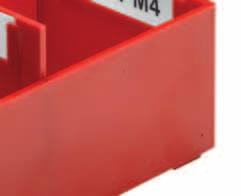 sloupce. Krabičky jsou lisované z ABS plastu červené barvy RAL 3020.