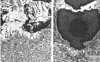 Vycházeje z předpokladu vzniku bodlin v ocelových odlitcích, přisuzoval se jejich původ vodíku: Jejich vznik se původně vysvětloval takto /145/: Fe (ocel) + H 2 O(vodní pára) 2H (v oceli) + FeO FeO +