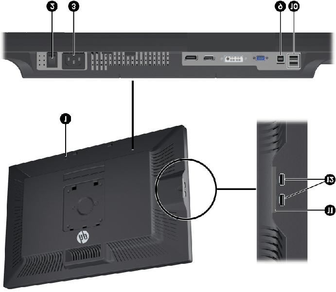 Model ZR2240w Obrázek 2-4 Komponenty v zadní části modelu ZR2240w 10 11 2 123 24 25 26 27 8 9 Komponent Funkce 1 Úprava pro kabelový zámek Poskytuje úchyt pro bezpečnostní kabelové zámky.