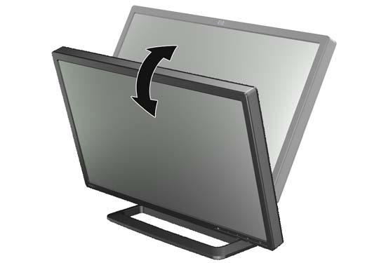 Seřízení monitoru 1. Skloňte panel monitoru dopředu nebo dozadu tak, aby jeho poloha odpovídala úrovni očí. Obrázek 2-20 Úprava nastavení sklonu 2.