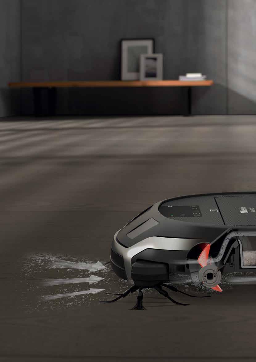 Quattro Cleaning Power Silný na všech podlahových krytinách Za svůj silný čisticí výkon vděčí Scout RX2 novému sacímu systému Quattro Cleaning Power, který se skládá ze čtyř