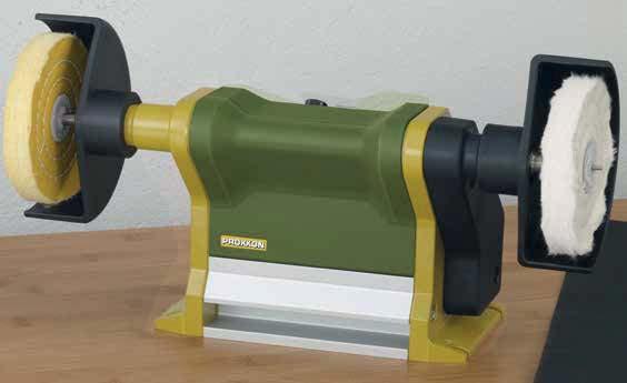 Pro leštění a povrchové opracování kovů, neželezných kovů a plastů. Pro normované kotouče a nástroje do velikosti 4" nebo 102 mm.