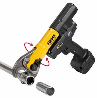 Lisovaná spojení Ø 10 40 mm Kompletní sortiment lisovacích kleští REMS Mini pro všechny běžné systémy s lisovanými tvarovkami, viz. str. 104 112. REMS Mini-Press ACC Li-Ion univerzální do Ø 40 mm.