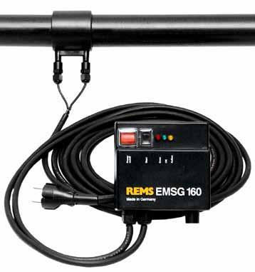 REMS EMSG 160 Přístroj na svařování elektrotvarovek Vysoce výkonný přístroj pro svařování odpadních trub elektrotvarovkami z PE.