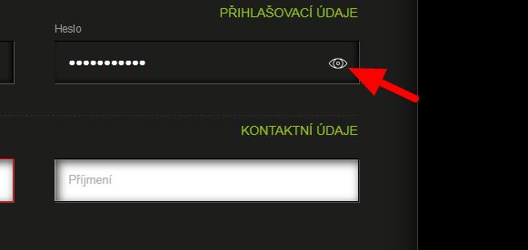 5. Poté si heslo zkontrolujte, jestli je správně napsané.