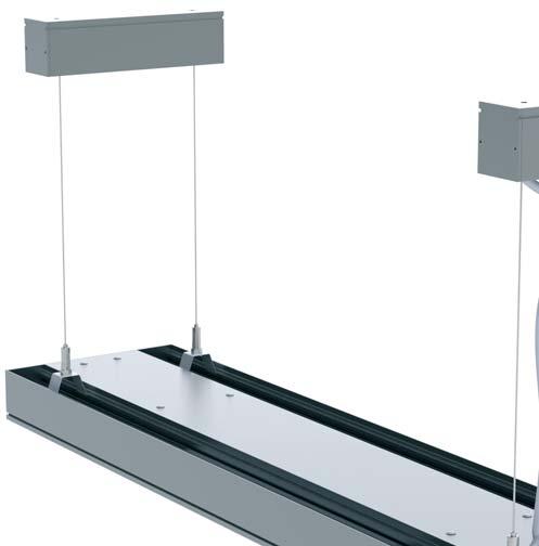 INDEPENDENT SUSPENDED LUMINAIRE WITH Y WIRE SUSPENSION / EIGENSTÄNDIGE HÄNGELEUCHTE MIT