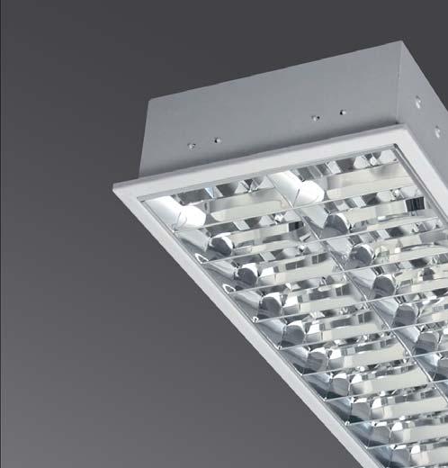 SHINNE High-efficiency, built-in fluorescent luminaire Suitable for offices and rooms with high power saving and lighting quality demands Installation in suspended ceiling or plaster boards Luminaire