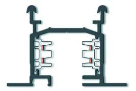 SURFACE TRACK TYPE / VORBAUSCHIENEN / PŘISAZENÉ LIŠTY RECESSED TRACK TYPE / EINBAUSCHIENEN / VESTAVNÉ LIŠTY Maximum load for the flange 4kg/m Maximal zulässige Belastung der Einfassung 4 kg/m