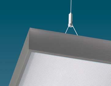 EDDGE LED LED fixture for suspension or surface mounting Body of extruded aluminium profile Diffuser made of satinice plexi for high-comfort soft light