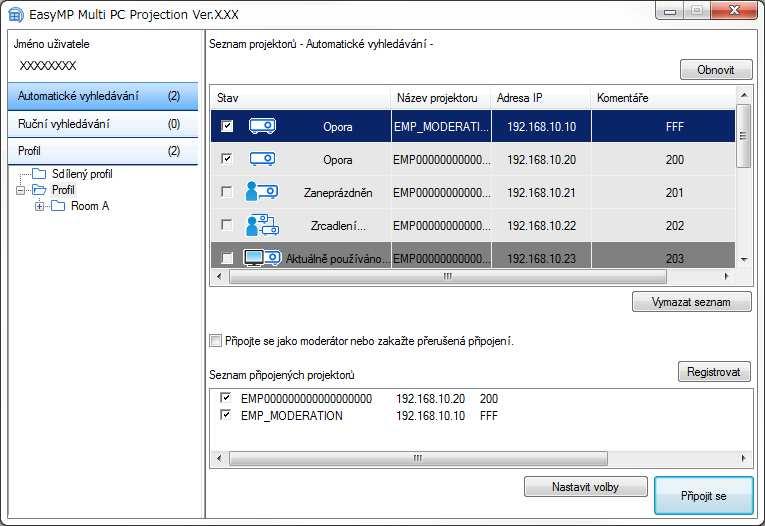 Připojení k několik projektorům (Zrcdlení) 40 Připojení k několik projektorům promítání stejného obrzu je známo jko zrcdlení. Zrcdlení můžete používt ž se čtyřmi projektory.