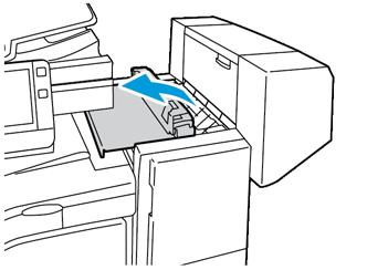 Řešení problémů Odstranění zaseknutého papíru z kancelářského finišeru Odstranění zaseknutého papíru pod horním krytem kancelářského
