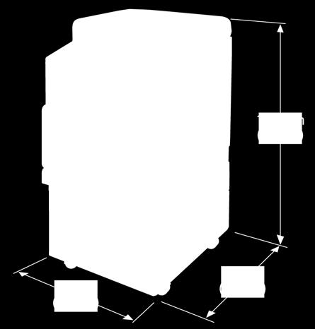 Specifikace Stolní model s dvojitým zásobníkem Šířka: 61,6 cm (24,2") Hloubka: 67,1 cm (26,4") Výška: 111,9 cm (44,1 palce) Hmotnost: 106,5 kg (234,8 lb.