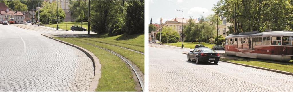 Ilustrační obrázek řidič vozidla z výhledu odbočuje vlevo, přednost v jízdě má protijedoucí červené vozidlo: Ilustrační obrázek řidič vozidla z výhledu má přednost v jízdě před protijedoucím modrým