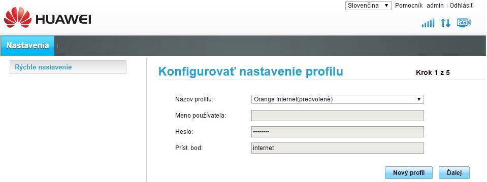 3. Rýchle nastavenie Po úspešnom prvom prihlásení sa a zadaní PIN SIM karty sa zobrazí sprievodca prvým nastavením: 3.