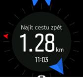 Postup zobrazení dalších údajů o aktuální poloze: 1. Ze zobrazení funkce Najít cestu zpět otevřete nabídku zkratek tažením prstu nahoru nebo stisknutím spodního tlačítka. 2. Zvolte Detaily. 3.