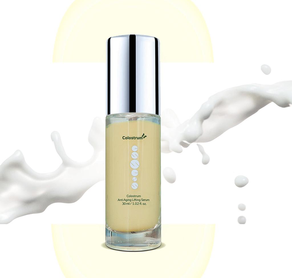 REDUKUJE VÁČKY POD OČIMA A ZPEVŇUJE PLEŤ cena 30 ml 880 Kč ESSENS Colostrum+ Anti Aging Lifting Serum vyhlazení a zpevnění pro všechny typy pleti a všechny věkové skupiny nejvyšší benefity nabízí