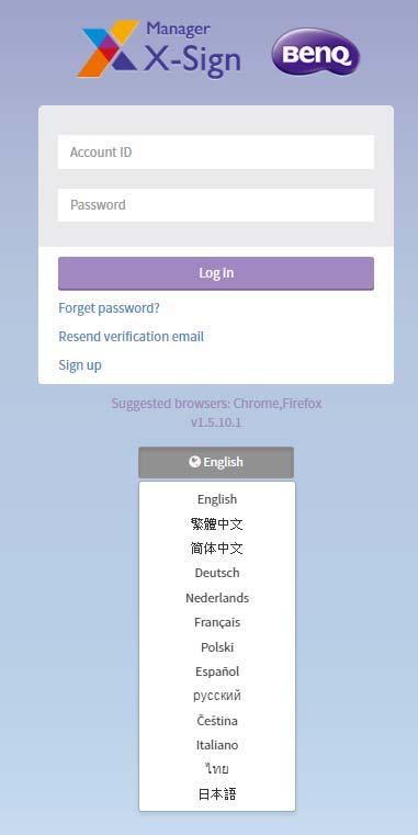 Používání programu X-Sign Manager Můžete konfigurovat nastavení zařízení, přidělovat balíčky, spravovat připojené zařízení, nahrávat soubory a nastavovat rozvrhy.