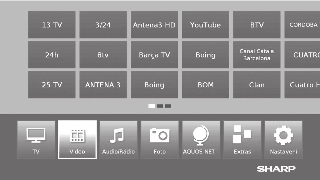 Možnosti nabídky televizoru V televizoru můžete přehrávat multimediální obsah (fotografie, hudební soubory, videa) uložený v paměťovém zařízení USB nebo v domácí síti (zprostředkovaný mediálním